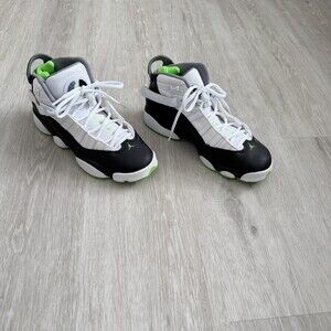 Nike JORDAN 6 Rings GS Sneakers Electric Green Black White 323419-130 Size 6.5Y